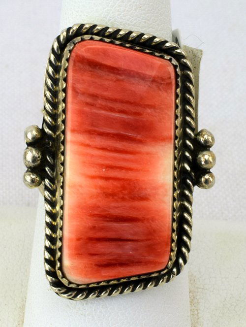 Native American Sterling Spiny Oyster Ring (1 of 5)