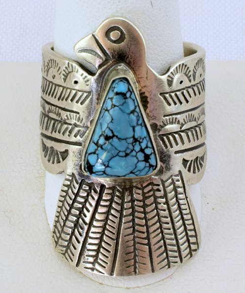 Navajo Sterling Silver Thunderbird Ring-Russell Sam (1 of 6)