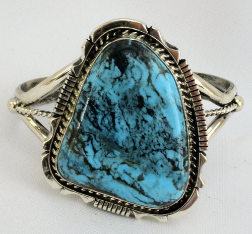 Turquoise Sterling Silver Navajo Cuff Bracelet (1 of 6)