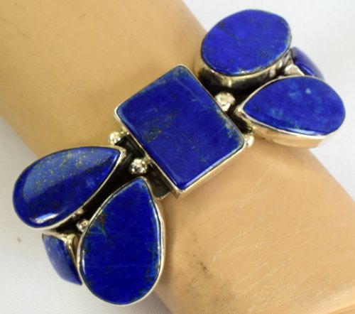 Navajo Contemporary Sterling Silver Lapis Cuff Bracelet (1 of 6)