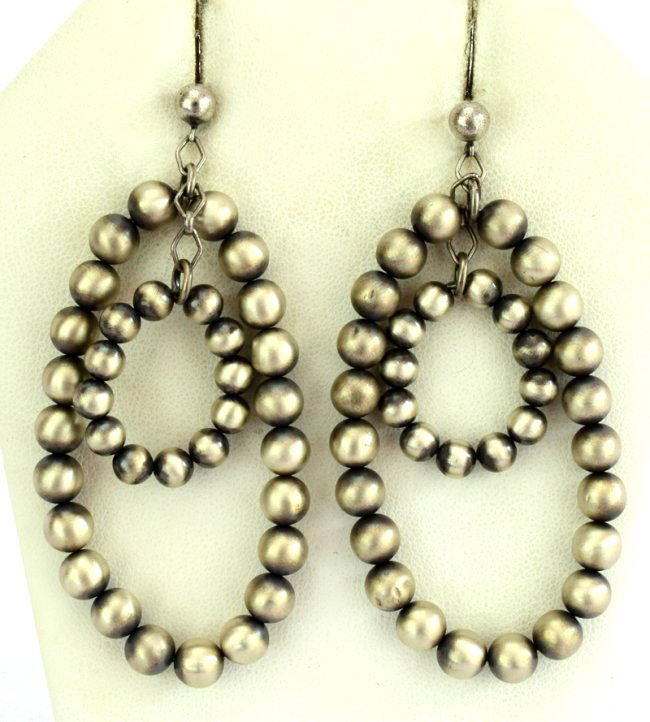 Native American Sterling Silver Navajo Pearl Earrings (1 of 4)