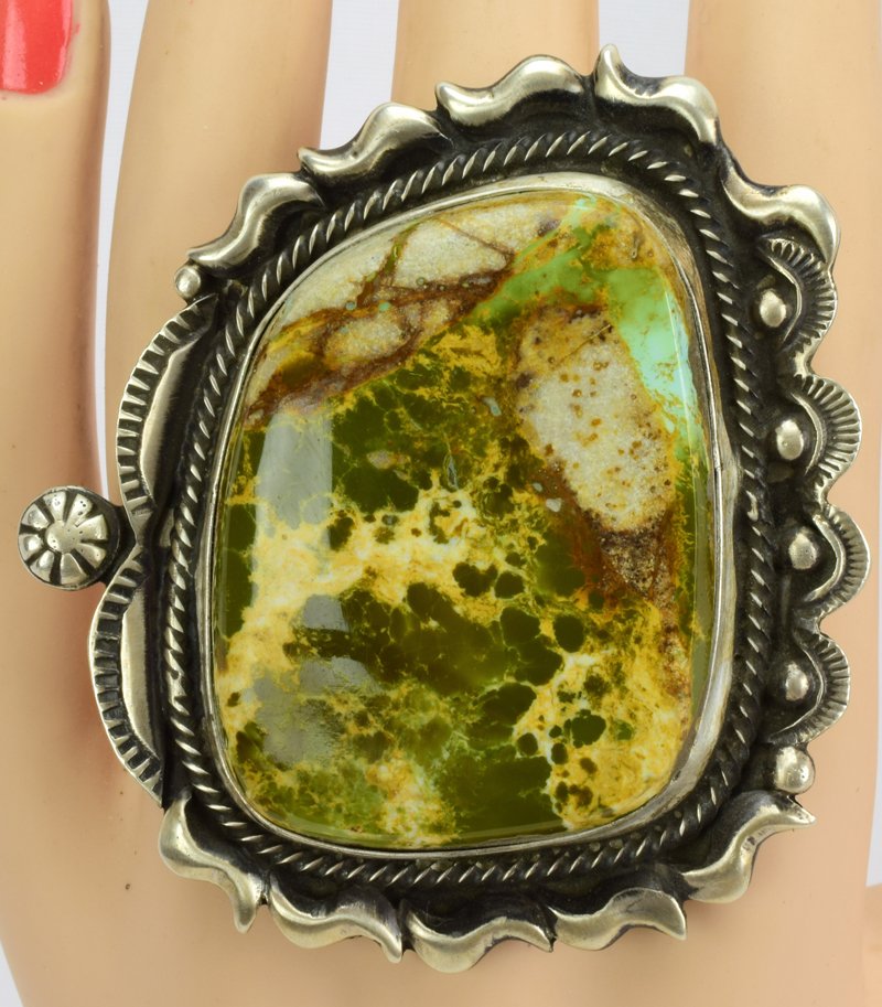 Navajo Sterling Silver Turquoise Statement Ring (1 of 4)