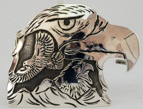 Navajo hand made Eagle Belt Buckle- L. Becenti (1 of 4)