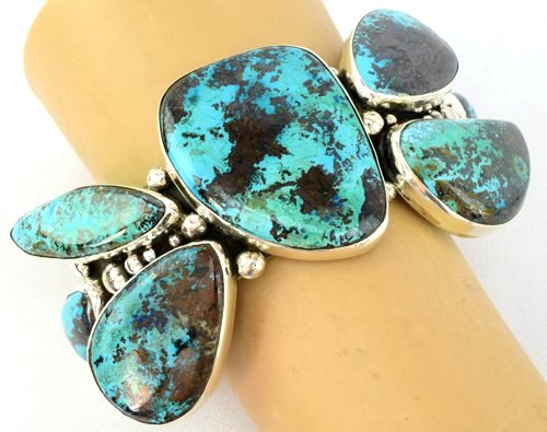 Navajo Sterling Huge Turquoise Cuff Bracelet -149 Grms. (1 of 5)
