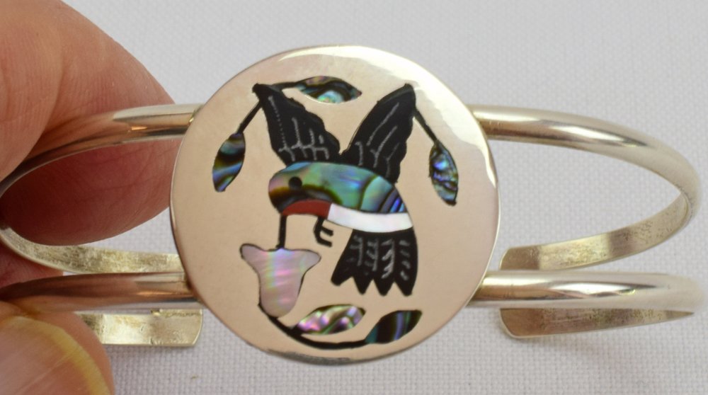 Zuni  Sterling Inlay Bracelet by Stanford Edaakie (1 of 6)