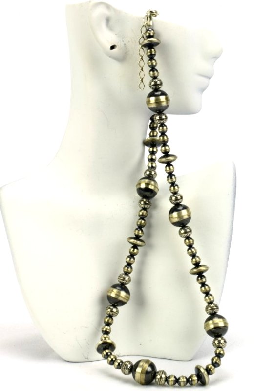 Native American Sterling Bench Bead Necklace (1 of 4)