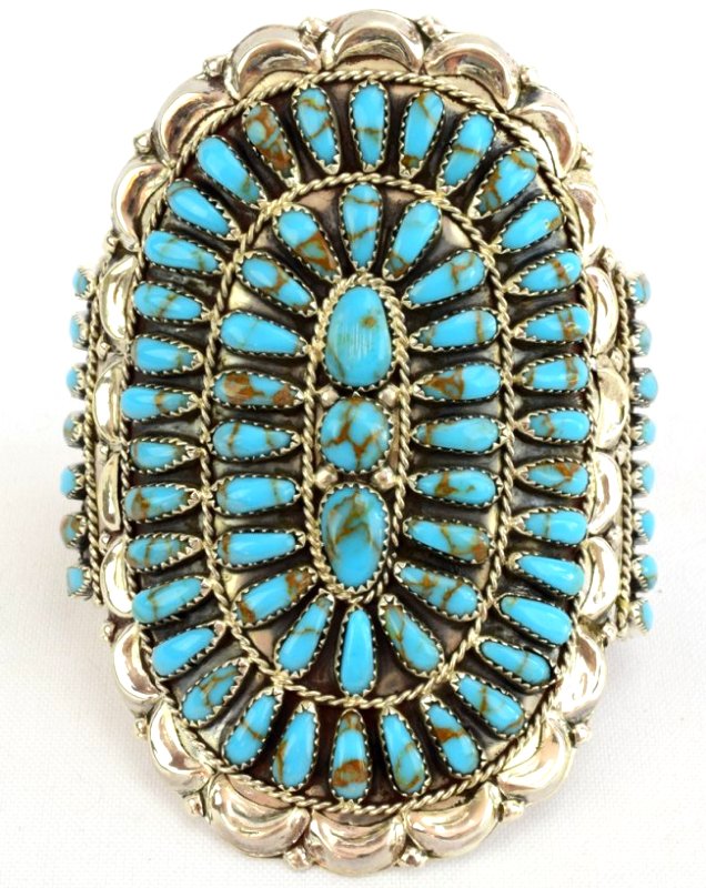 Navajo Danny Wauneka Turquoise Huge Cluster Bracelet (1 of 5)