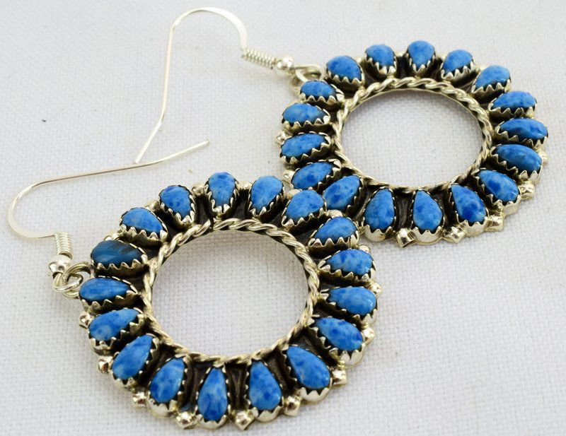 M. Benallly, Navao Sterling Silver Denim Lapis Earrings (1 of 4)