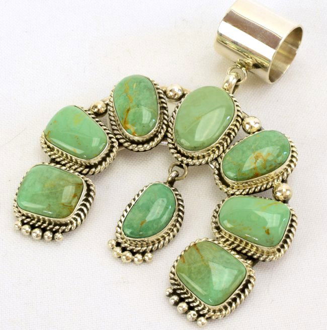 Mary Ann Spencer Sterling Turquoise Naja Pendant (1 of 5)