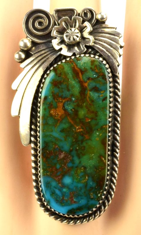 H. Boyd Sterling Natural Turquoise large Ring (1 of 4)
