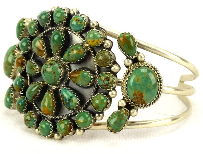 Janet Johnson Sterling Silver Turquoise Cluster Bracele (1 of 5)