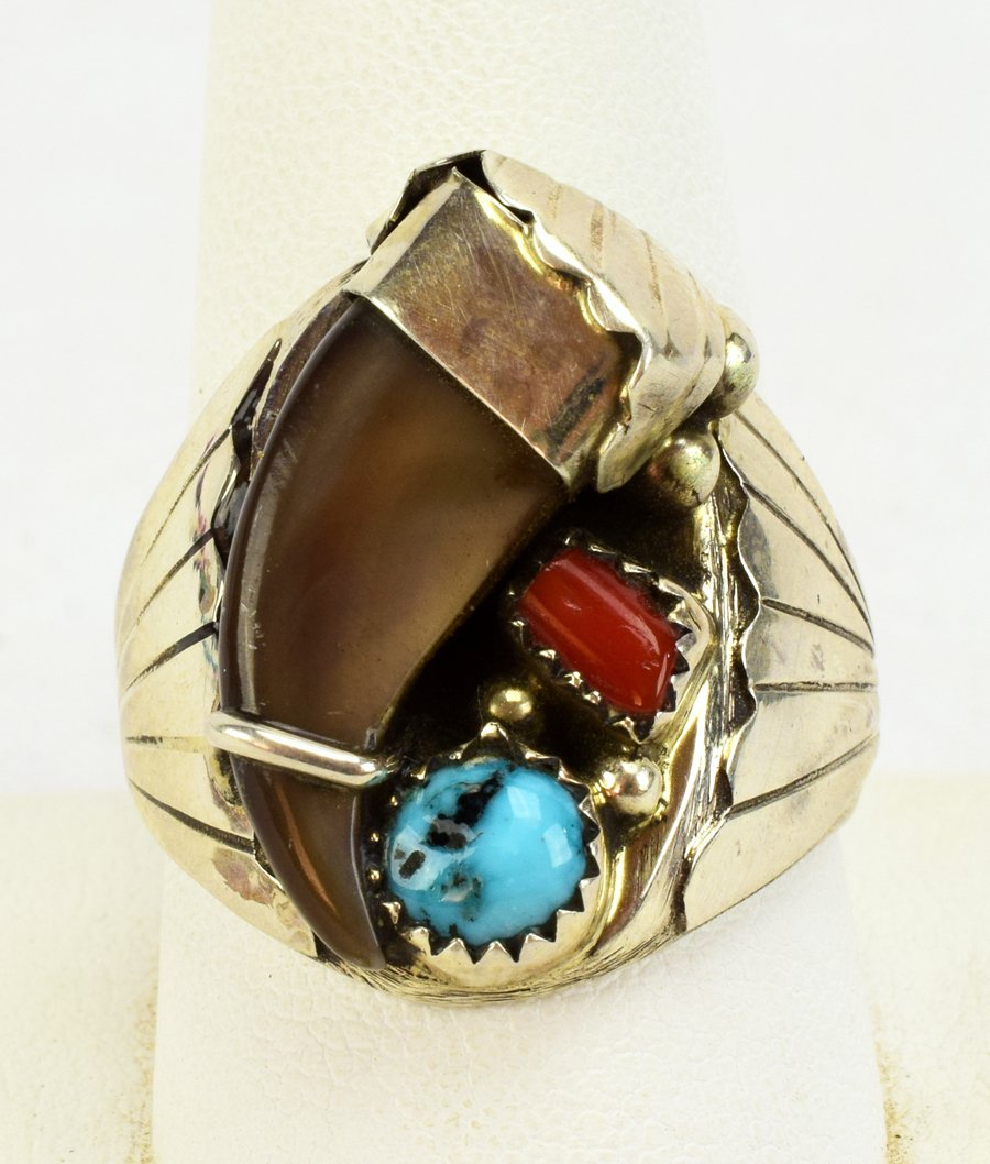 Elaine Sam Sterling Silver Men's Bear Claw Ring (1 of 5)