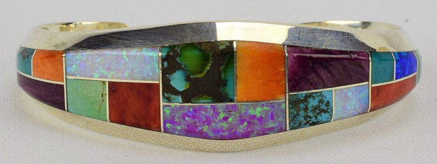 Keevin Keyanna Sterling Inlay Cuff Bracelet (1 of 4)