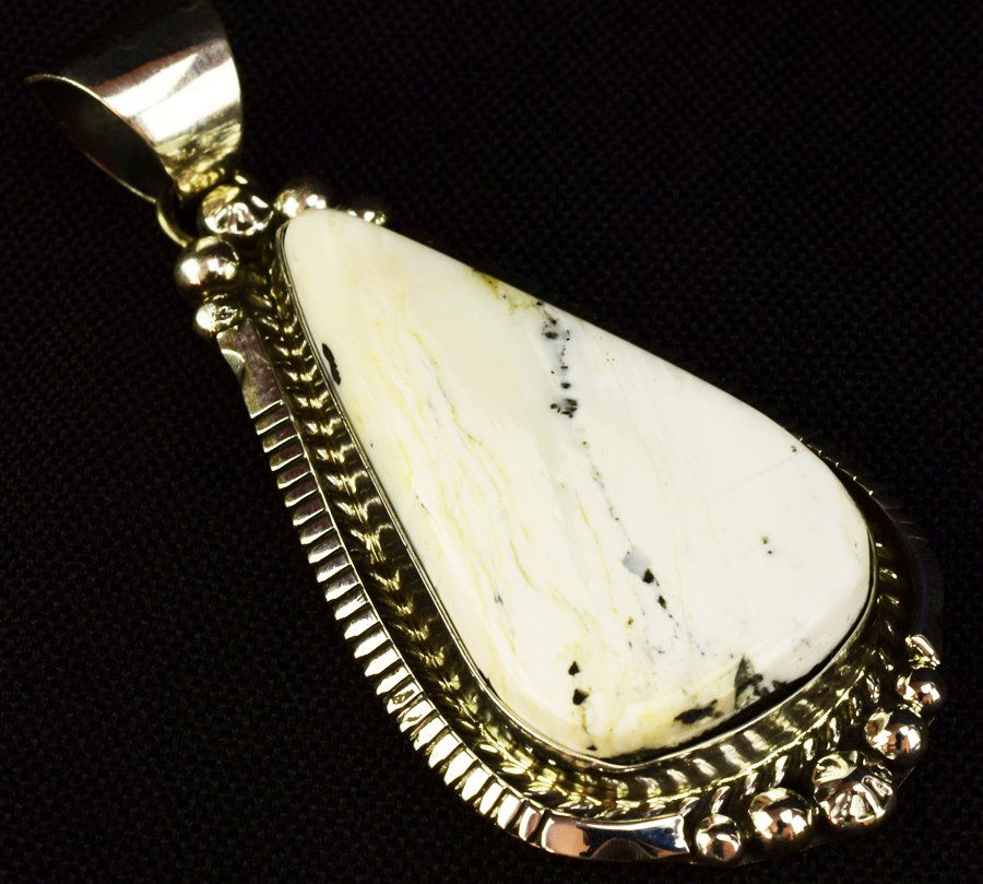 Augustine Largo White Buffalo Turquoise Pendant (1 of 3)