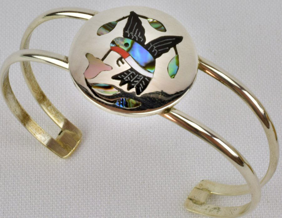 Zuni Sterling Inlay Bracelet by Stanford Edaakie (1 of 4)