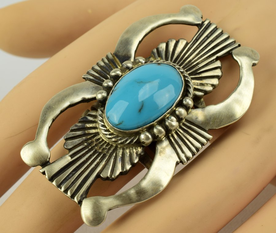 Lorenzo James Turquoise Sterling Silver Large Ring (1 of 4)