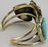 Navajo Sterling Large 3 Stone Turquoise Bracelet - 4