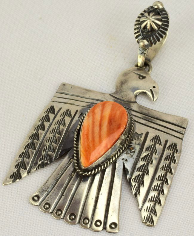 Russell Sam Sterling Spiny Oyster Thunderbird Pendant (1 of 4)