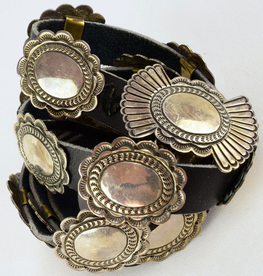 Old Pawn Sterling Concho Belt by V. Hicks (1 of 4)