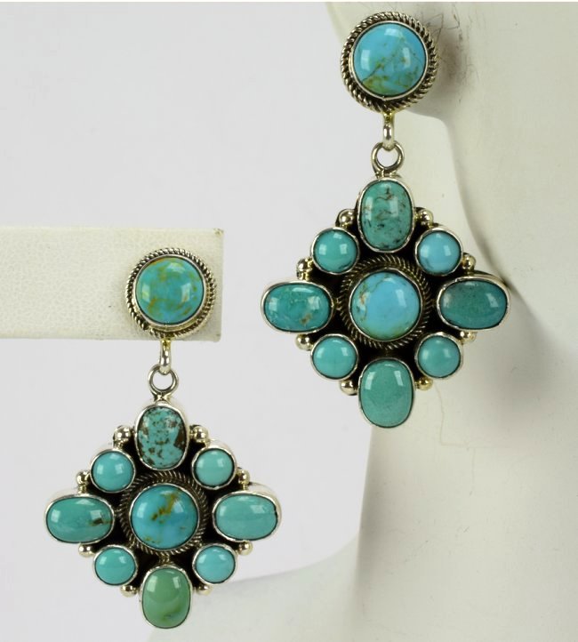 Eleanor Largo Sterling Turquoise Earrings (1 of 4)