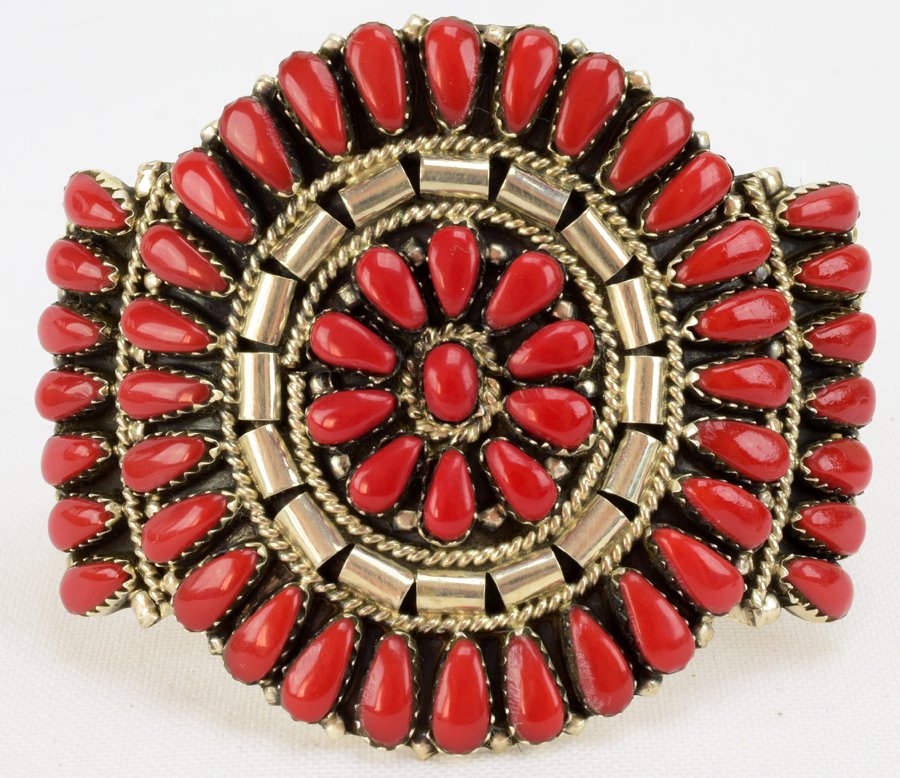 Juliana Williams Sterling Block Coral Cluster Bracelet (1 of 4)