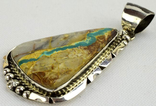 Augustine Largo Navajo Boulder Turquoise Pendant (1 of 5)