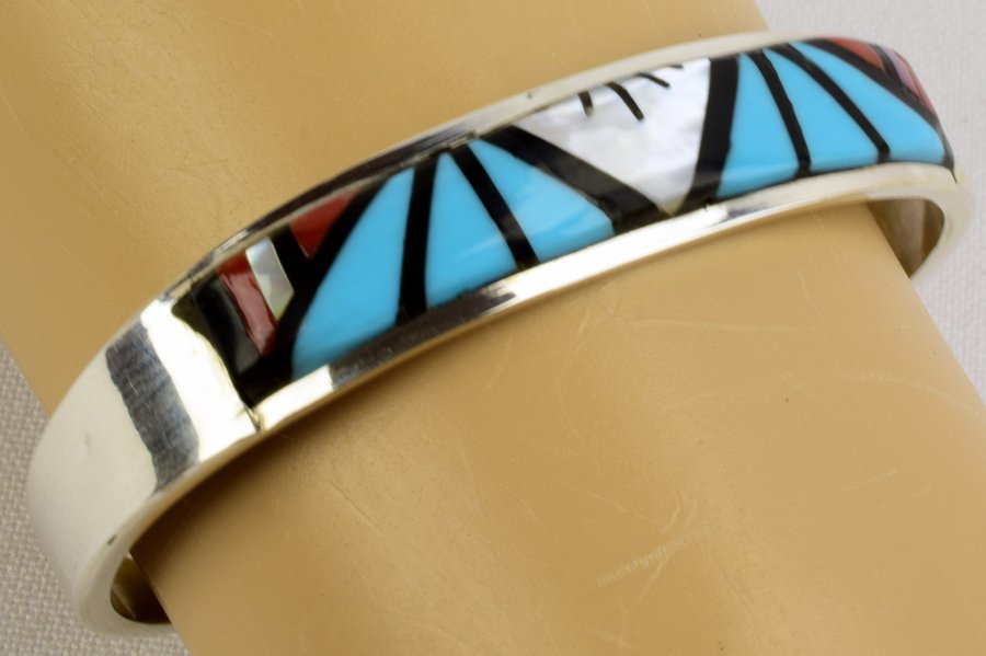 Zuni, C. M. Booqua Inlay Multi-Stone Bracelet (1 of 5)