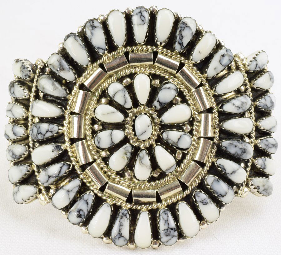 Juliana Williams Sterling White Buffalo Turquoise Cuff (1 of 4)