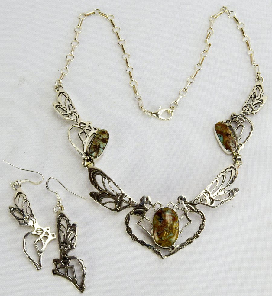 Russell Sam Sterling Dragonfly Necklace Set w/Earrings (1 of 4)