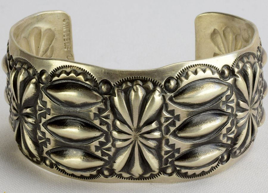 Emerson Bill Sterling Repousse Cuff Bracelet. (1 of 4)