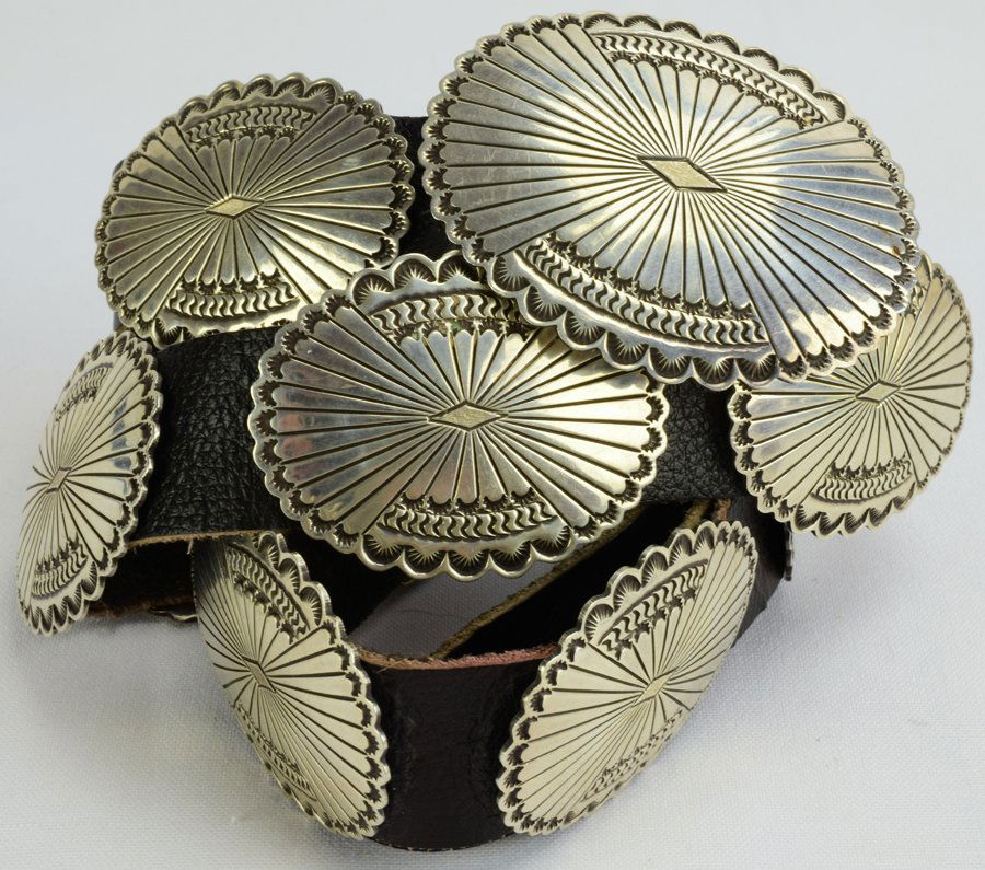 Vintage Navajo Sterling Silver Concho Belt (1 of 5)