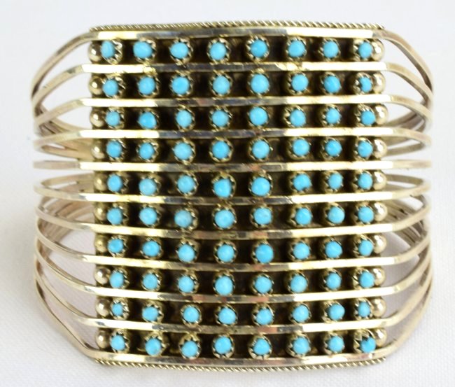 Zuni Sterling 10 Row Cuff Bracelet - Susie Livingston (1 of 4)