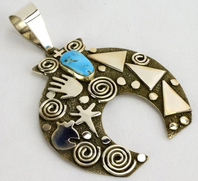 Alex Sanchez Navajo Sterling Petroglyph Naja Pendant (1 of 4)