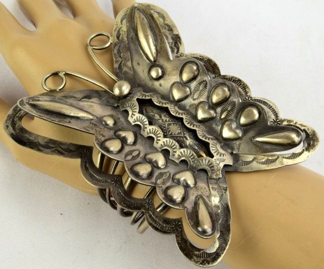 Tim Yazzie Masterpiece Butterfly Sterling Bracelet (1 of 5)