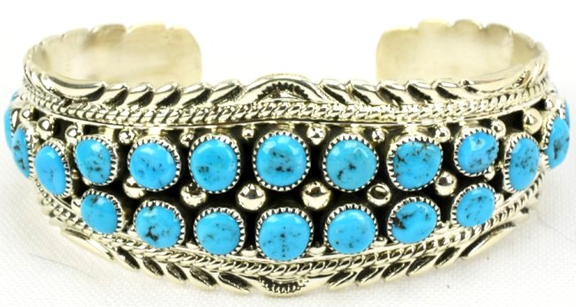 Navajo Sterling Natural Turquoise Nugget Bracelet (1 of 4)