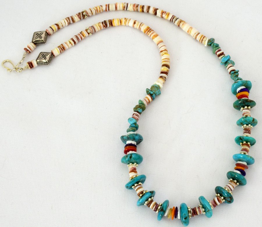 Navajo Natural Turquoise & Heish Bead Necklace (1 of 4)