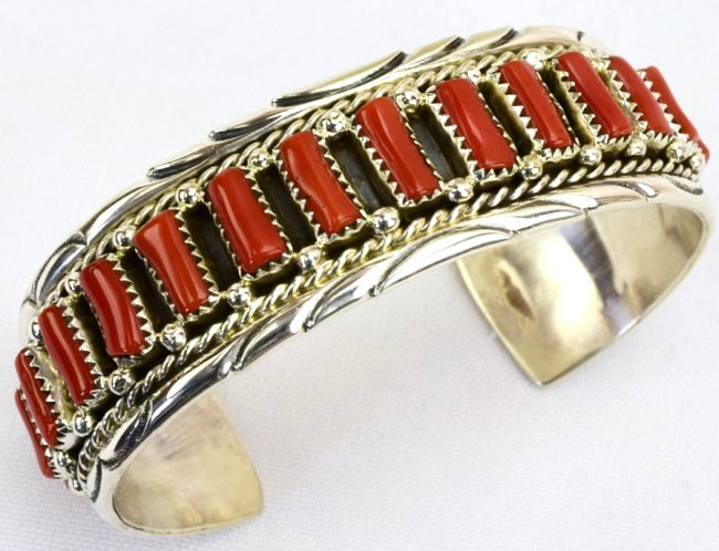 Mike Calladitto Sterling Natural Coral Bracelet (1 of 5)