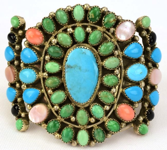 Kathleen Chavez Old Pawn Cluster Multi-Stone Bracelet (1 of 5)