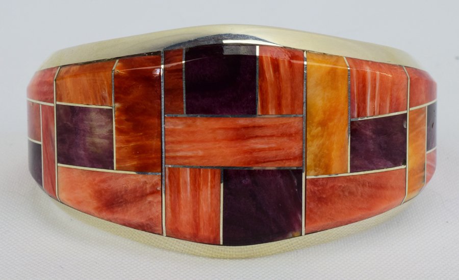 Keevin Keyanna Sterling Inlay Spiny Oyster Bracelet (1 of 7)