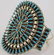Navajo Sterling Needlepoint Turquoise Cuff Bracelet - 2