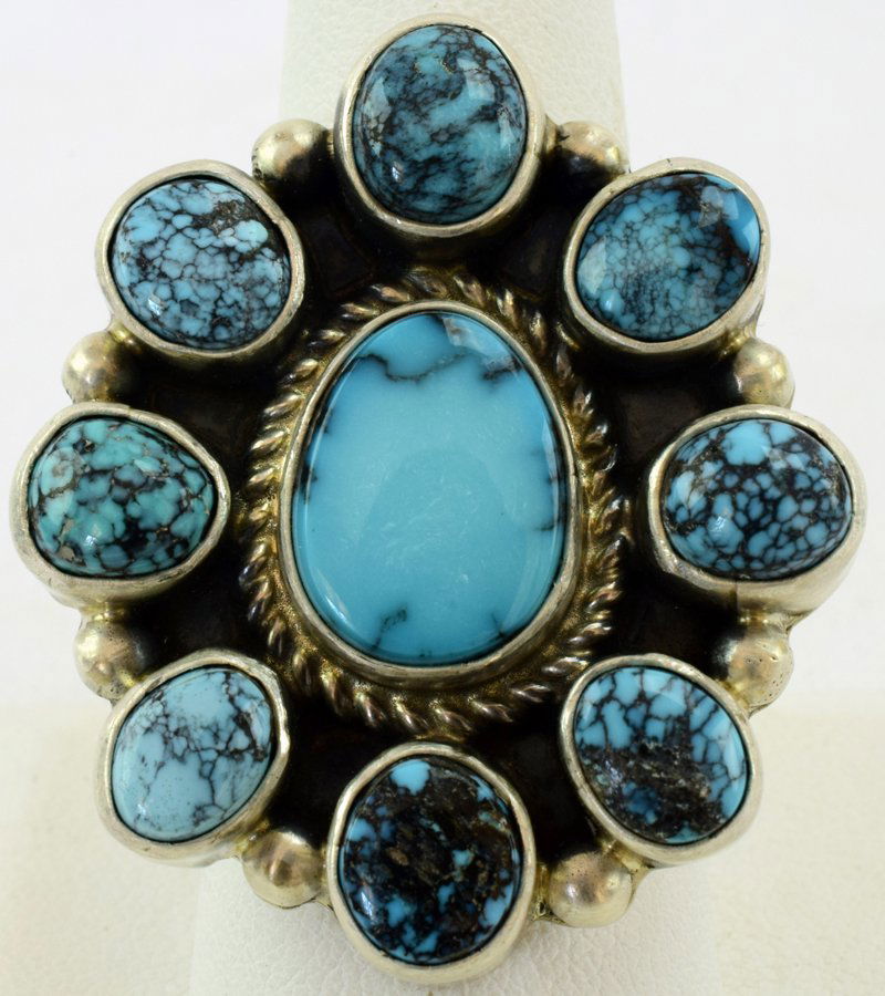 Navajo Sterling Silver Golden Hills Turquoise Ring (1 of 5)