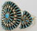 Navajo Sterling Needlepoint Turquoise Cuff Bracelet - 2