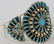 Navajo Sterling Needlepoint Turquoise Cuff Bracelet - 3
