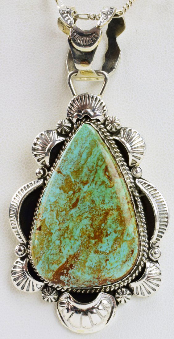 Gilbert Tom Sterling Silver Turquoise Pendant (1 of 5)