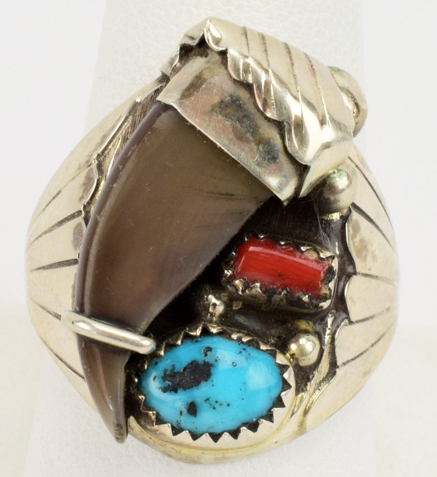 Elaine Sam Sterling Silver Men's Bear Claw Ring (1 of 6)