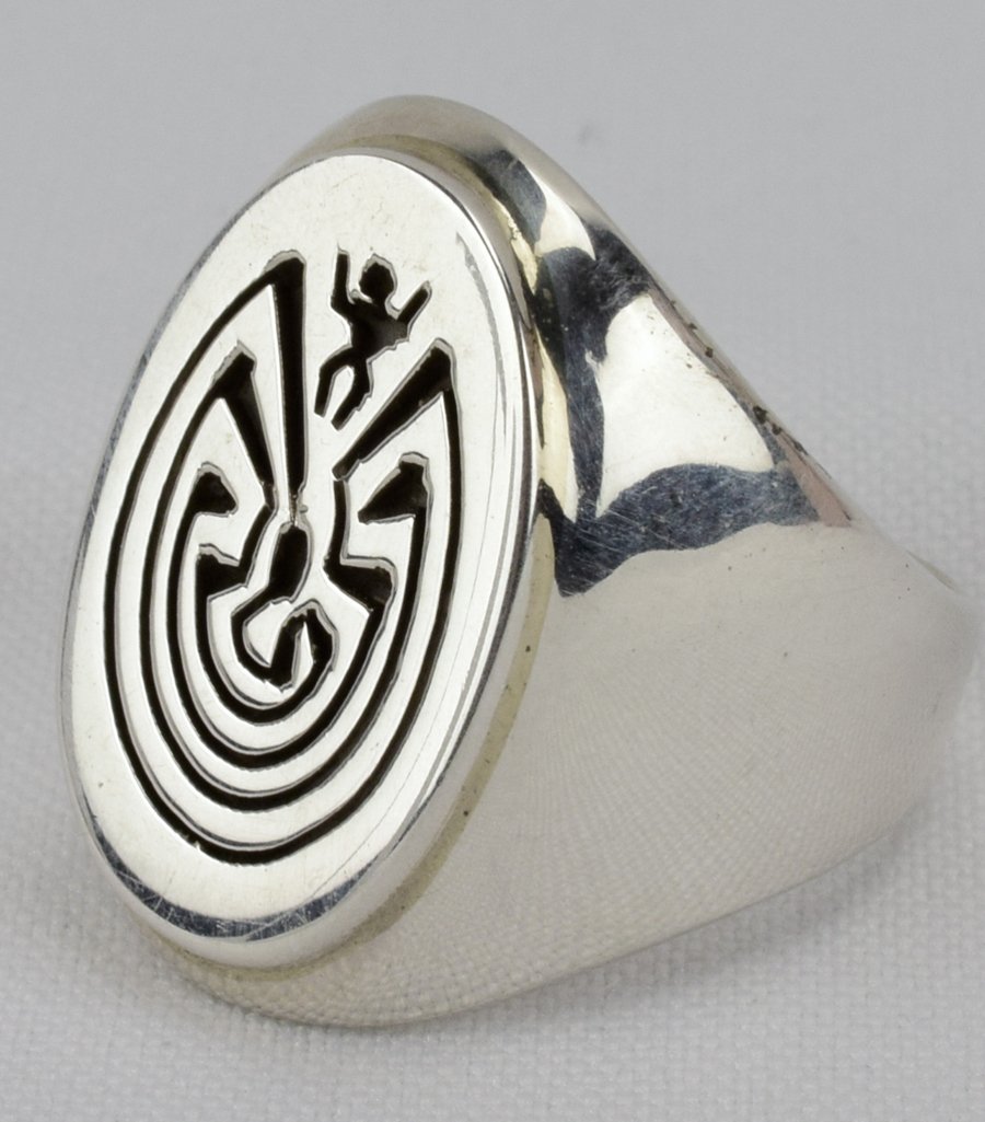 Native American Sterling "Man in a Maze" Men's Ring (1 of 4)