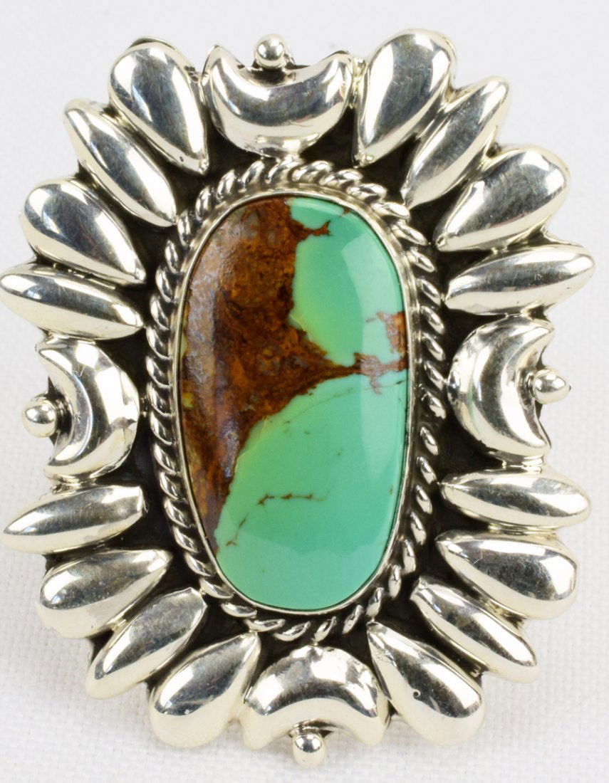 Navajo H. Tahe Sterling  Turquoise. Ring (1 of 4)
