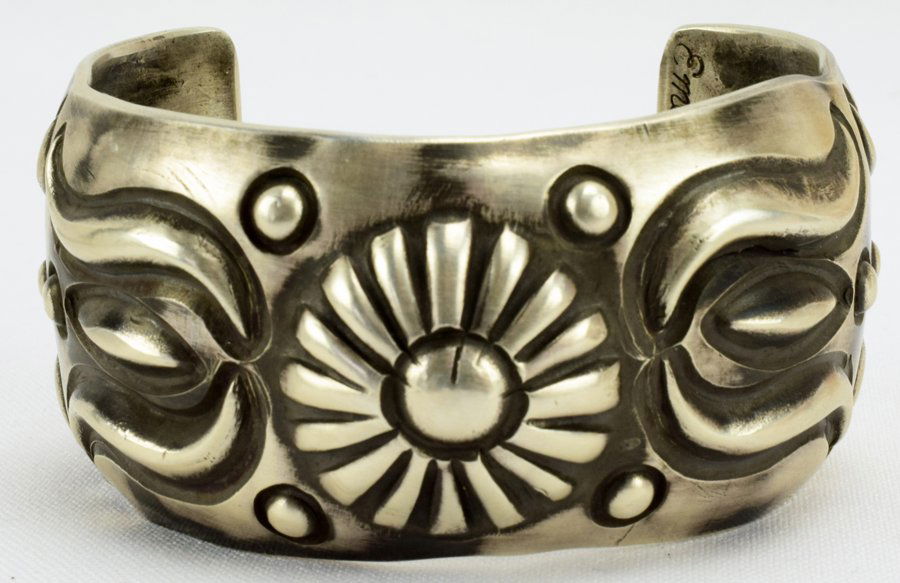 Emerson Bill Sterling Repousse Cuff Bracelet (1 of 4)