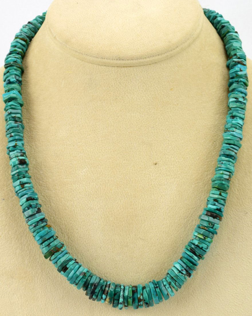 Turquoise Navajo Faceted Bead Necklace 20" (1 of 3)