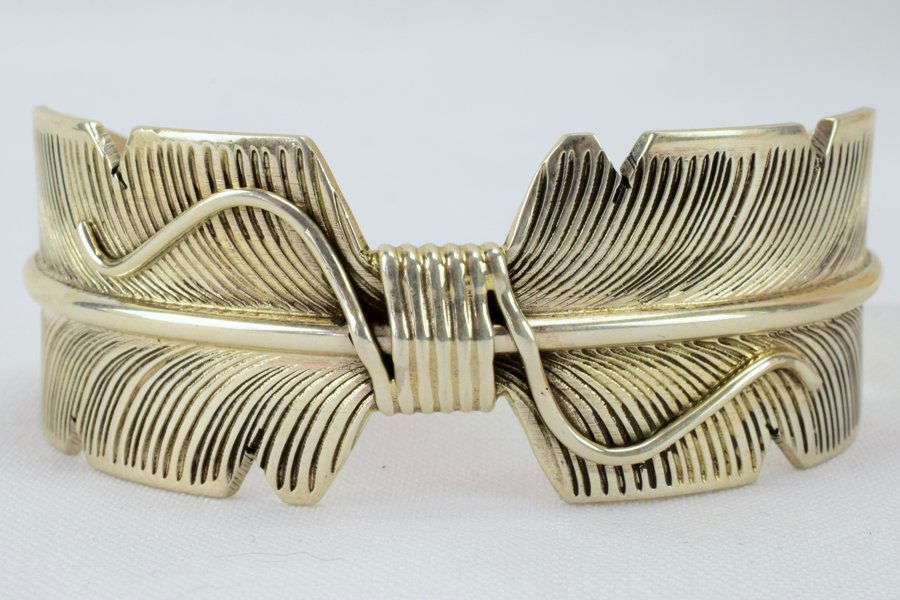 Navajo Sterling Feather Cuff Bracelet - Chris Charley (1 of 5)